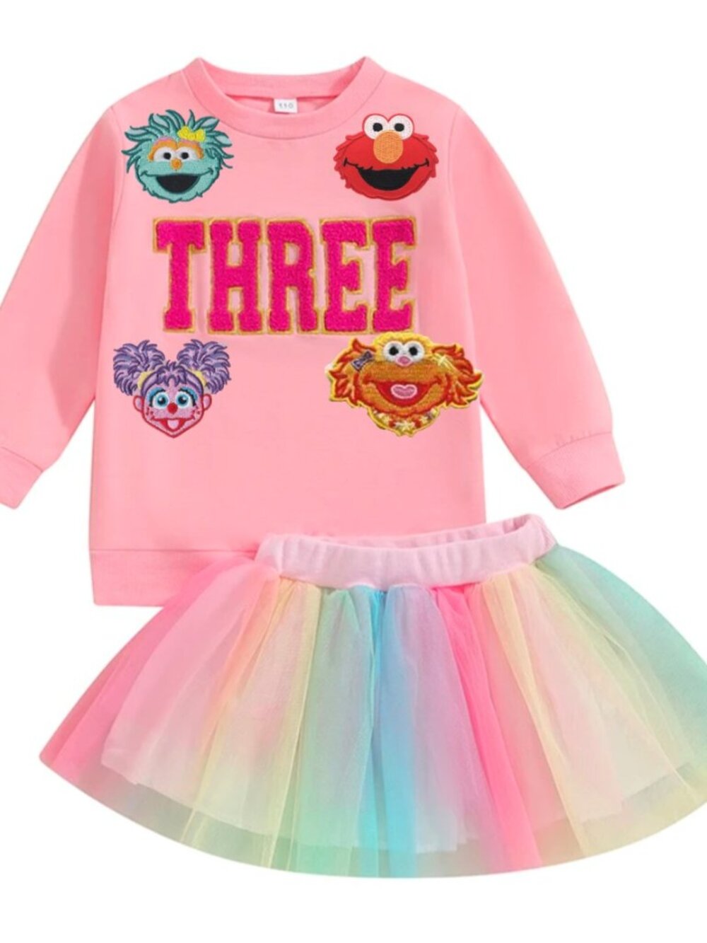Elmo Dress Abby Outfit Third Birthday Sesame Street Rosita Sweater Zoe Skirt